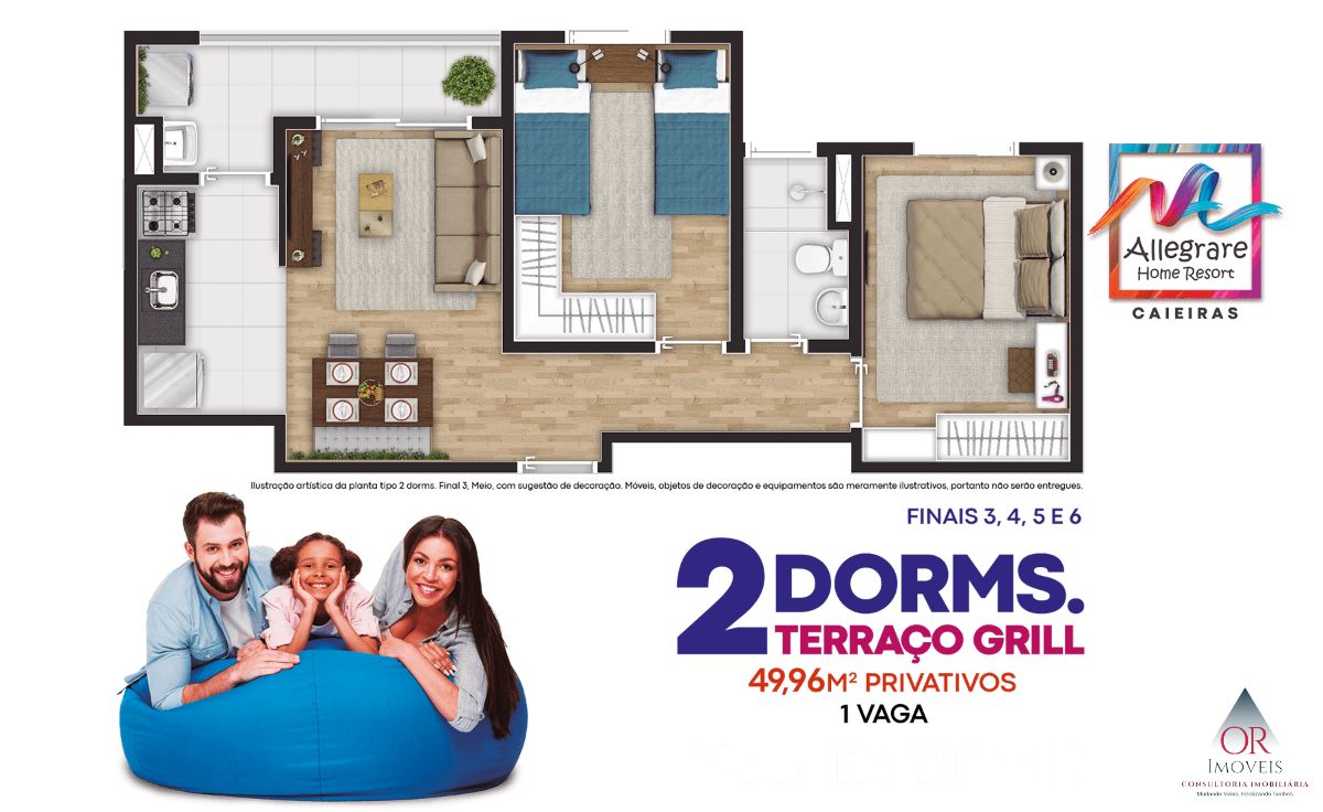 Apartamento à venda com 2 quartos, 49m² - Foto 3